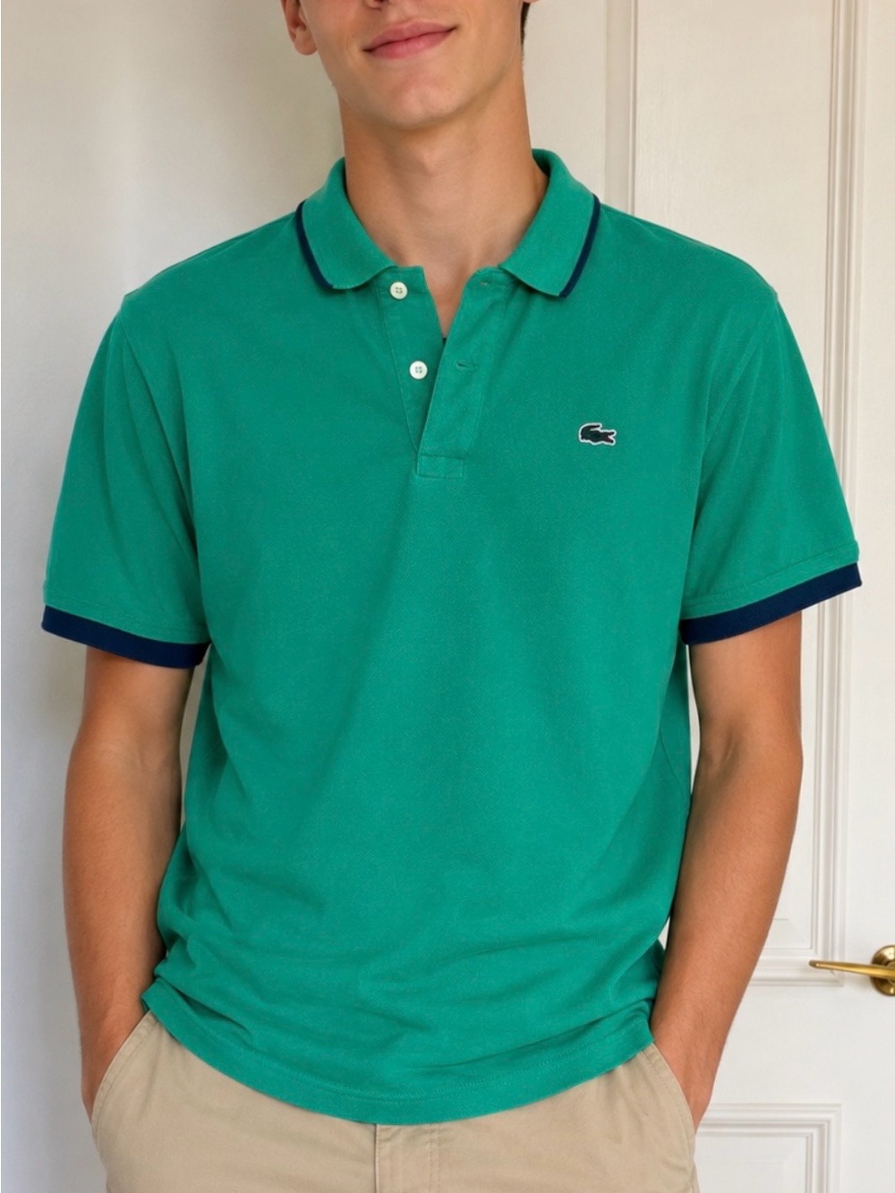 Lacoste youth Green Pique Polo Shirt